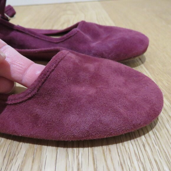 CARON CALLAHAN Ellie Mary Jane Flat Shoes Mulberry Suede Quiet Luxury Academia - Picture 10 of 14